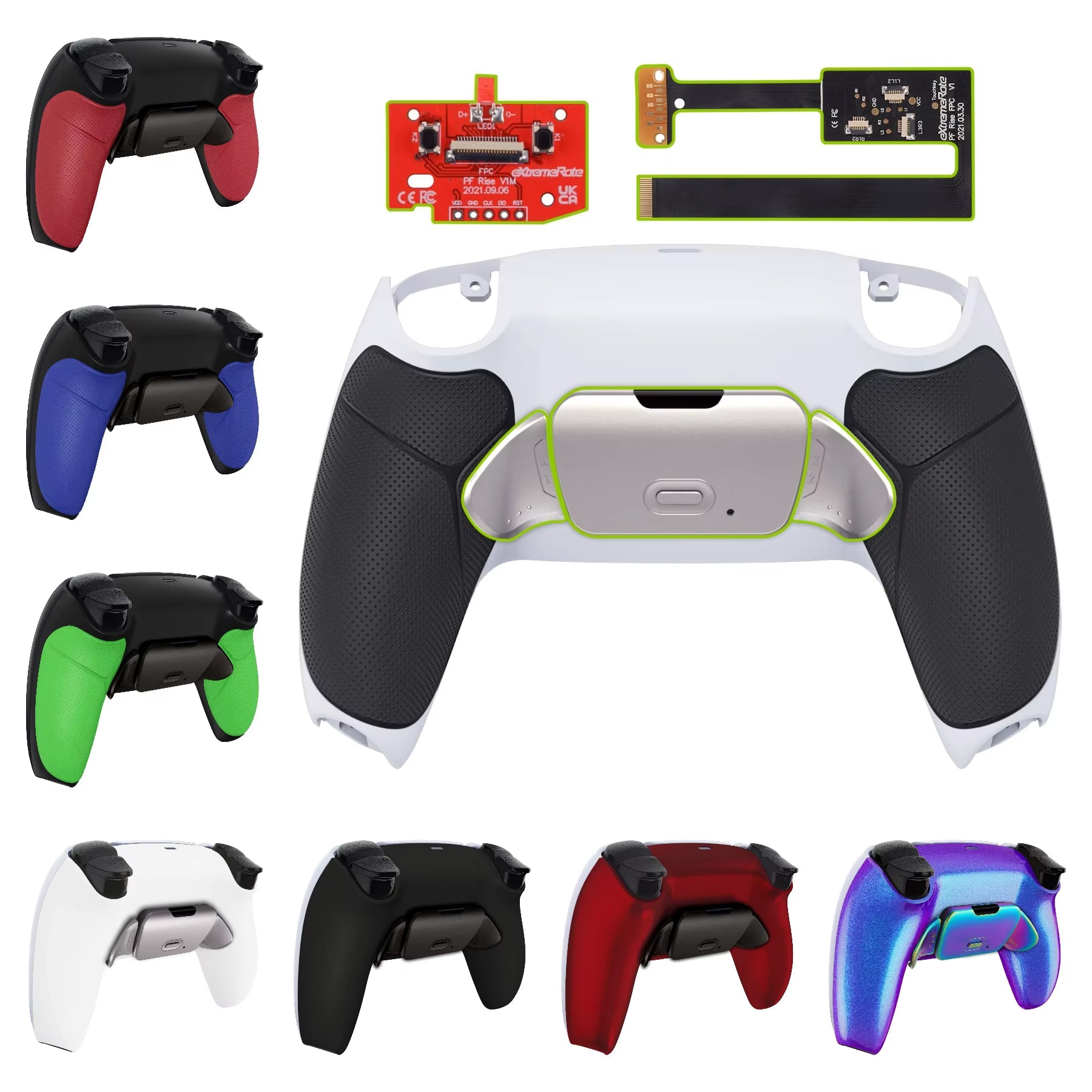 Real Metal Buttons Rise 2.0 Remap Kit for Ps5 Controller BDM-010 BDM-020, Upgrade Board Back Buttons Set Back Shell