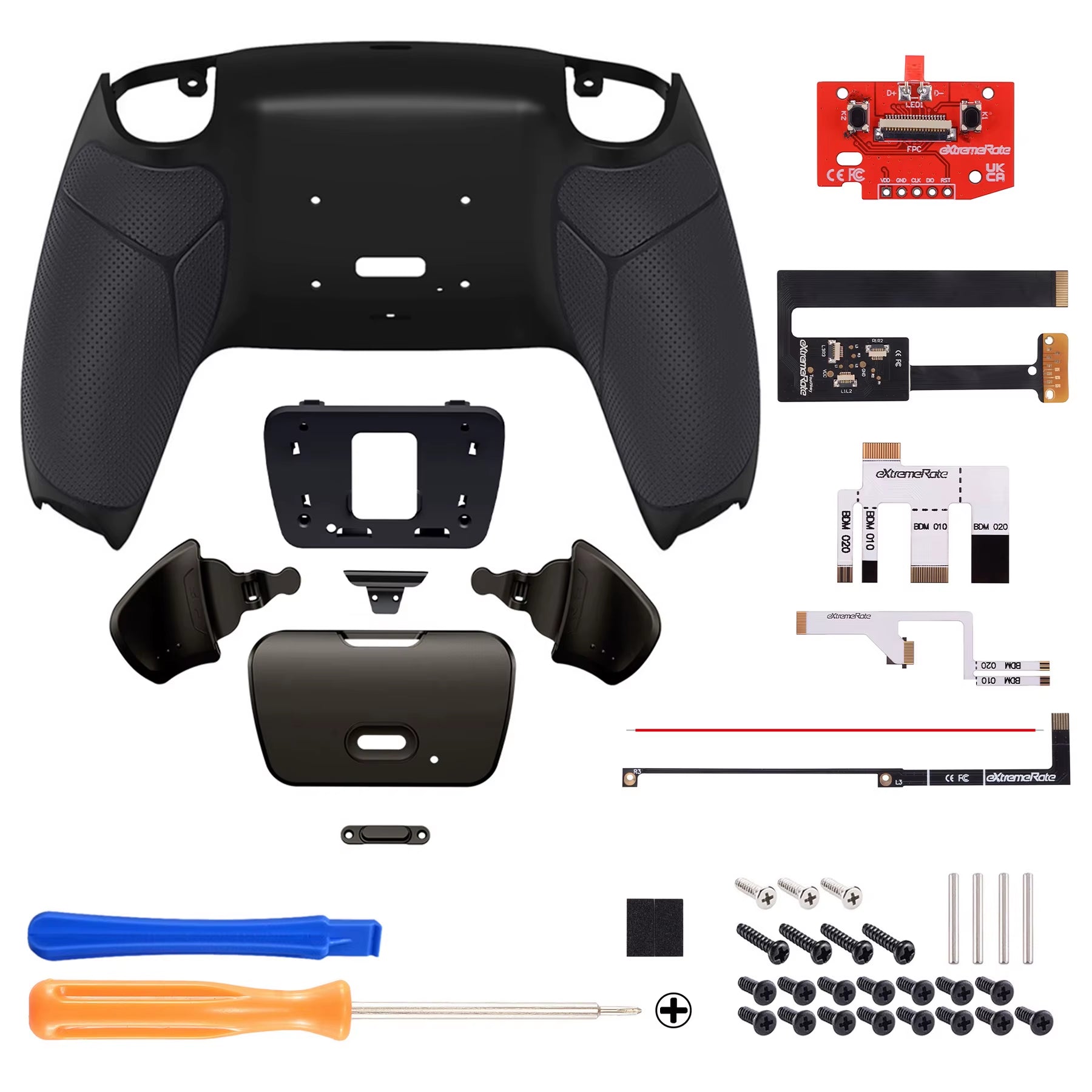 Real Metal Buttons Rise 2.0 Remap Kit for Ps5 Controller BDM-010 BDM-020, Upgrade Board Back Buttons Set Back Shell