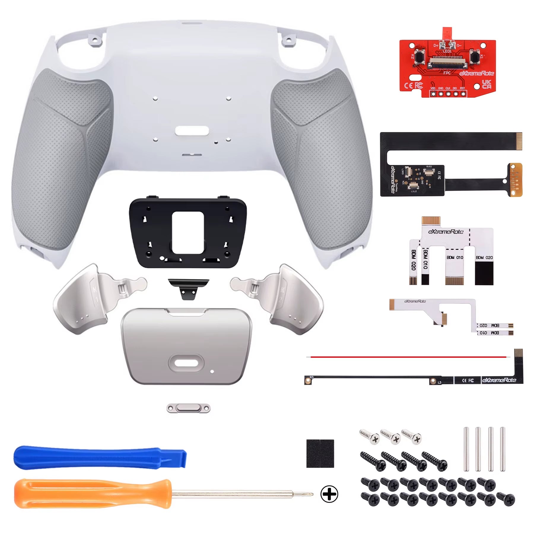 Real Metal Buttons Rise 2.0 Remap Kit for Ps5 Controller BDM-010 BDM-020, Upgrade Board Back Buttons Set Back Shell