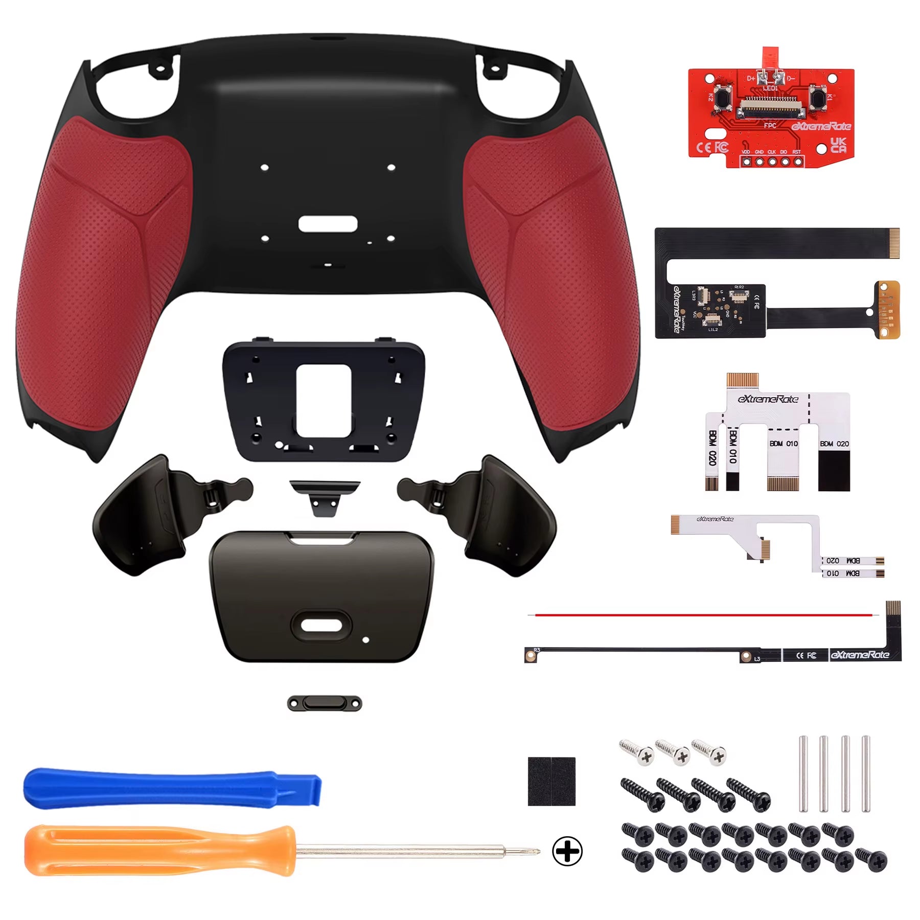 Real Metal Buttons Rise 2.0 Remap Kit for Ps5 Controller BDM-010 BDM-020, Upgrade Board Back Buttons Set Back Shell